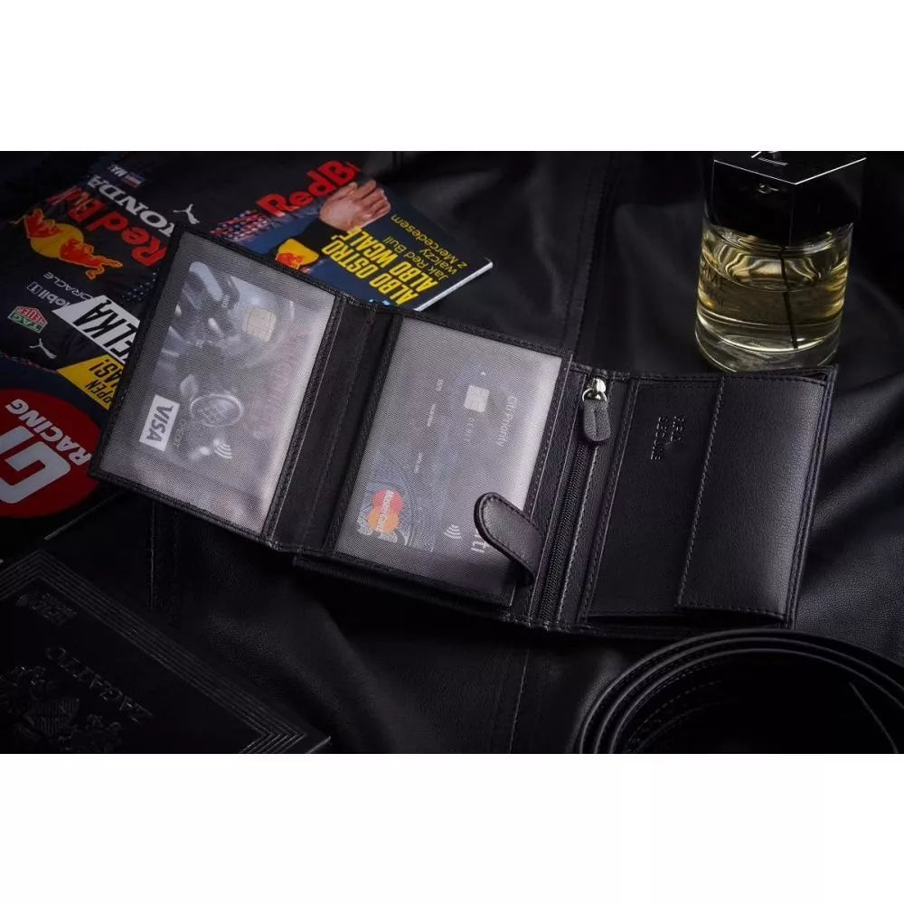 Vyriška piniginė iš natūralios odos Rodney (juoda)