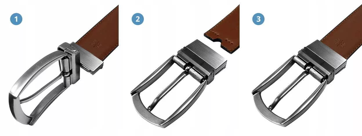 Vyriškas dvipusis odinis diržas Brandy (juodas/rudas)