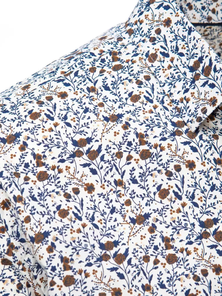 Vyriški gelėti balti marškiniai Forel