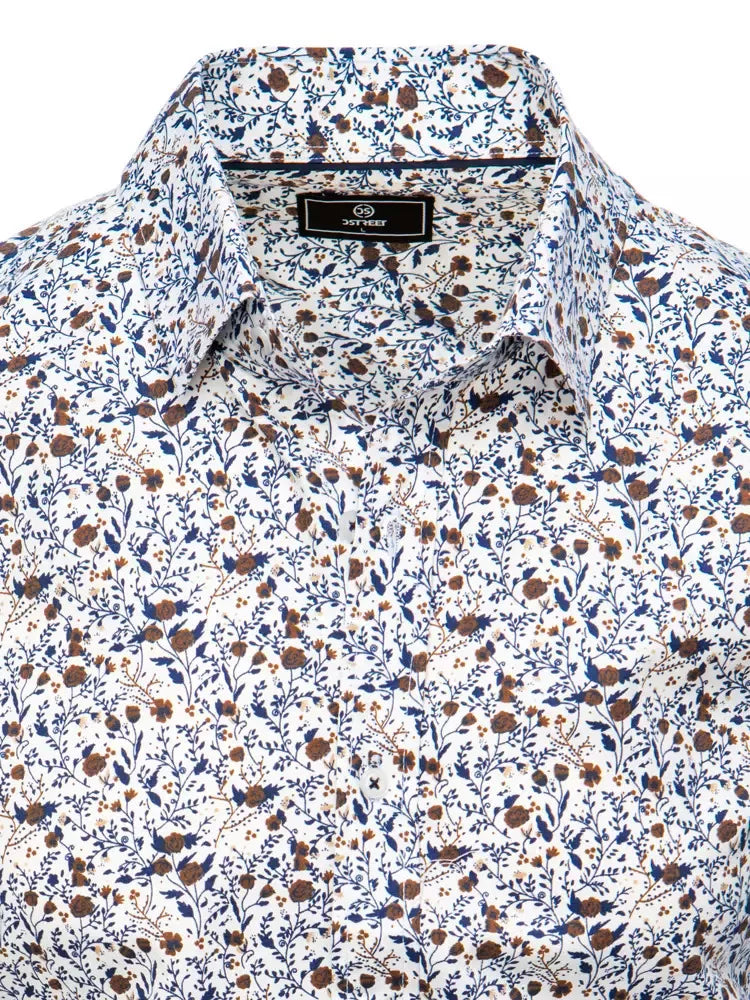 Vyriški gelėti balti marškiniai Forel