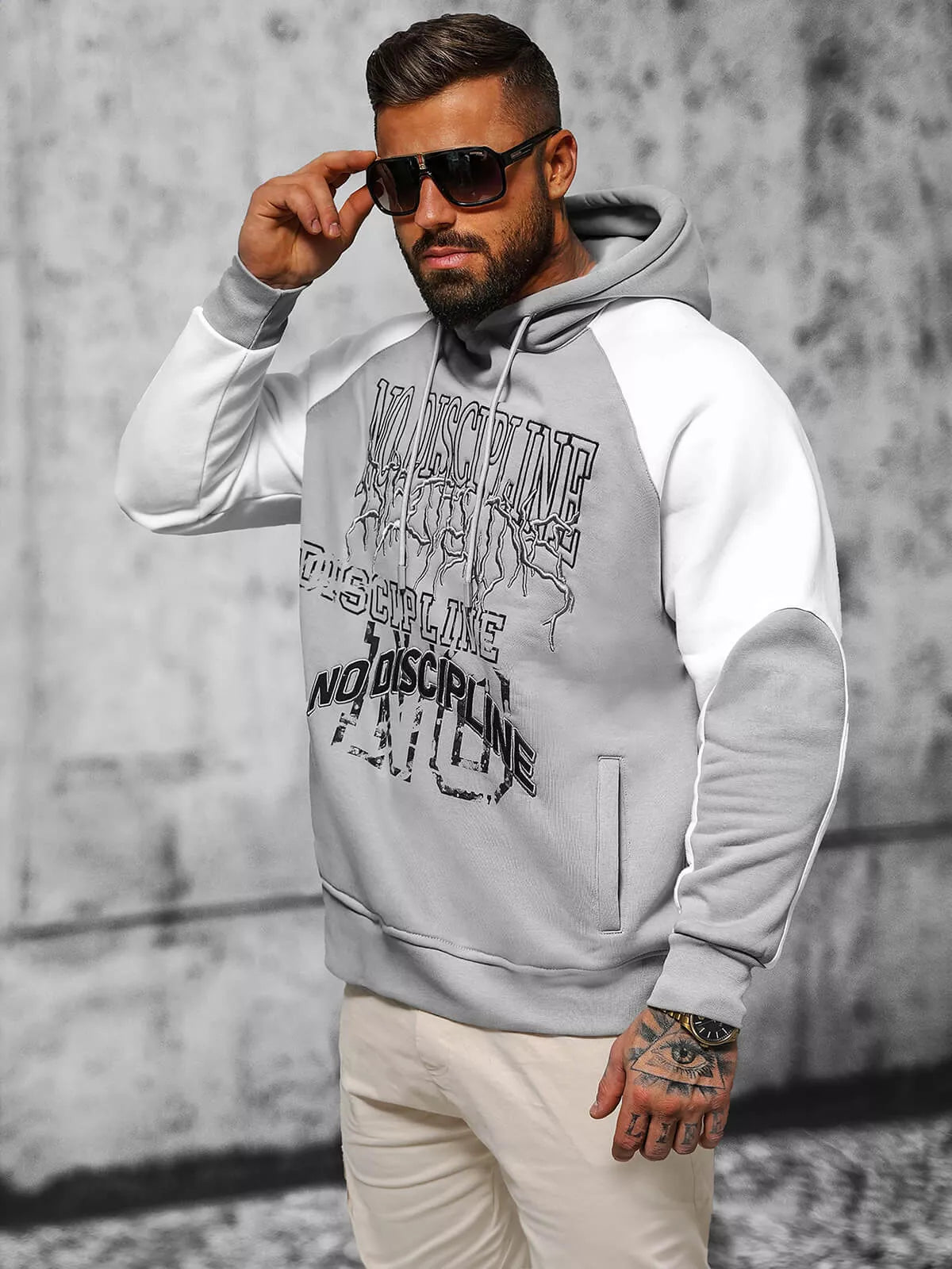 Vyriškas pilkas džemperis No Discipline