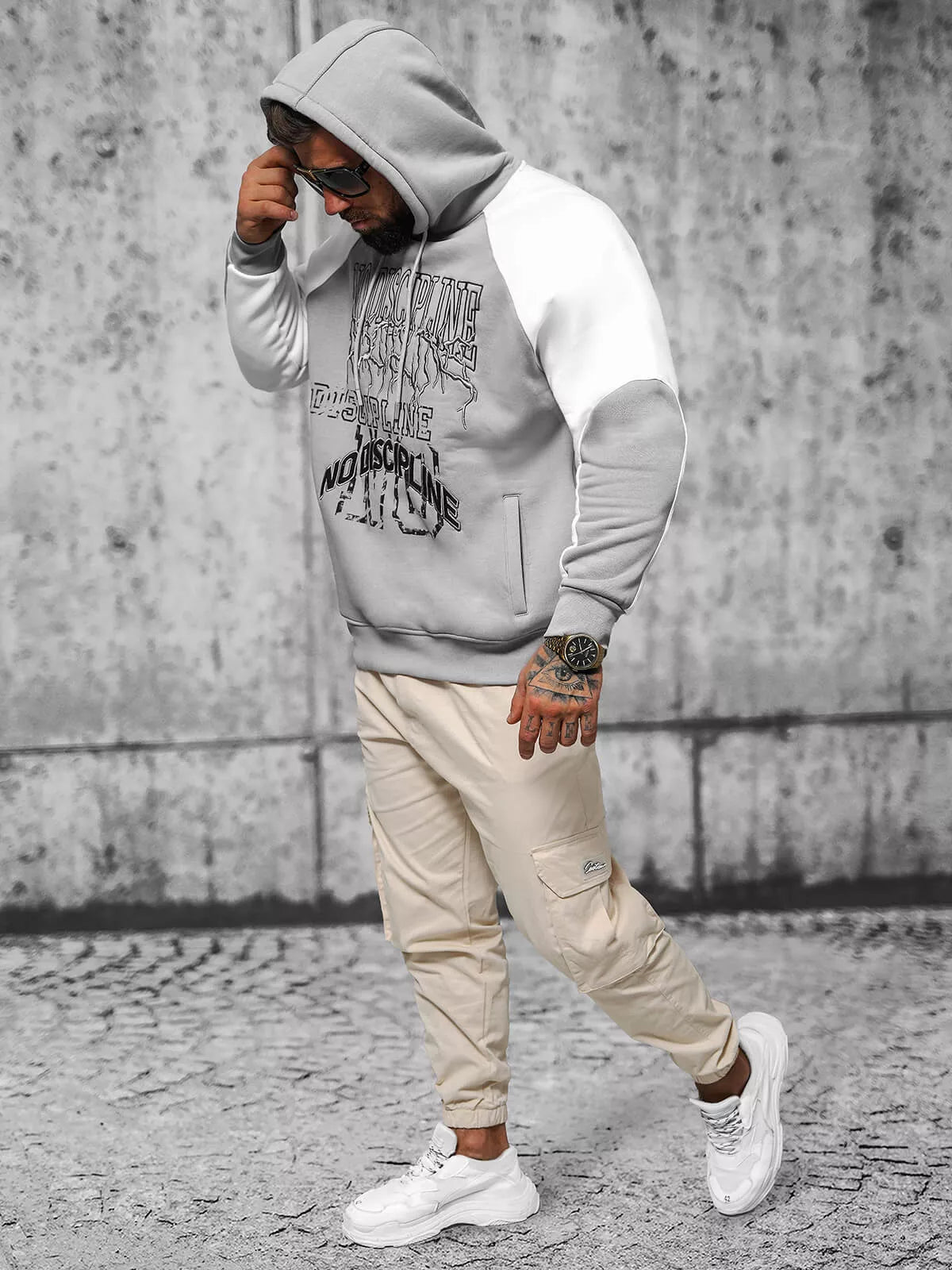 Vyriškas pilkas džemperis No Discipline