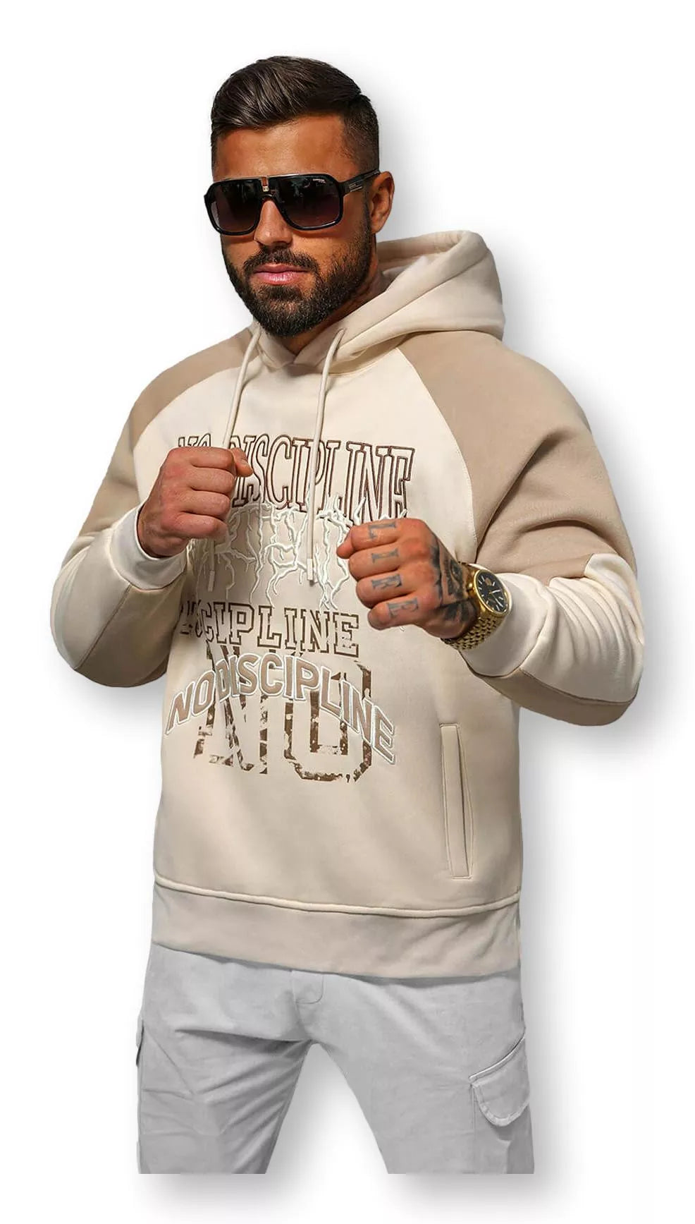 Vyriškas rusvas džemperis No Discipline