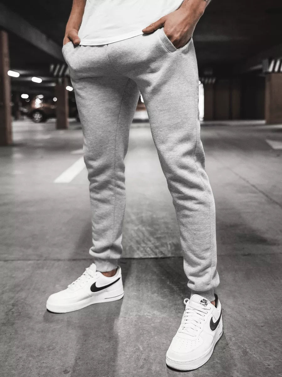 Vyriškos šviesiai pilkos laisvalaikio kelnės Sergo