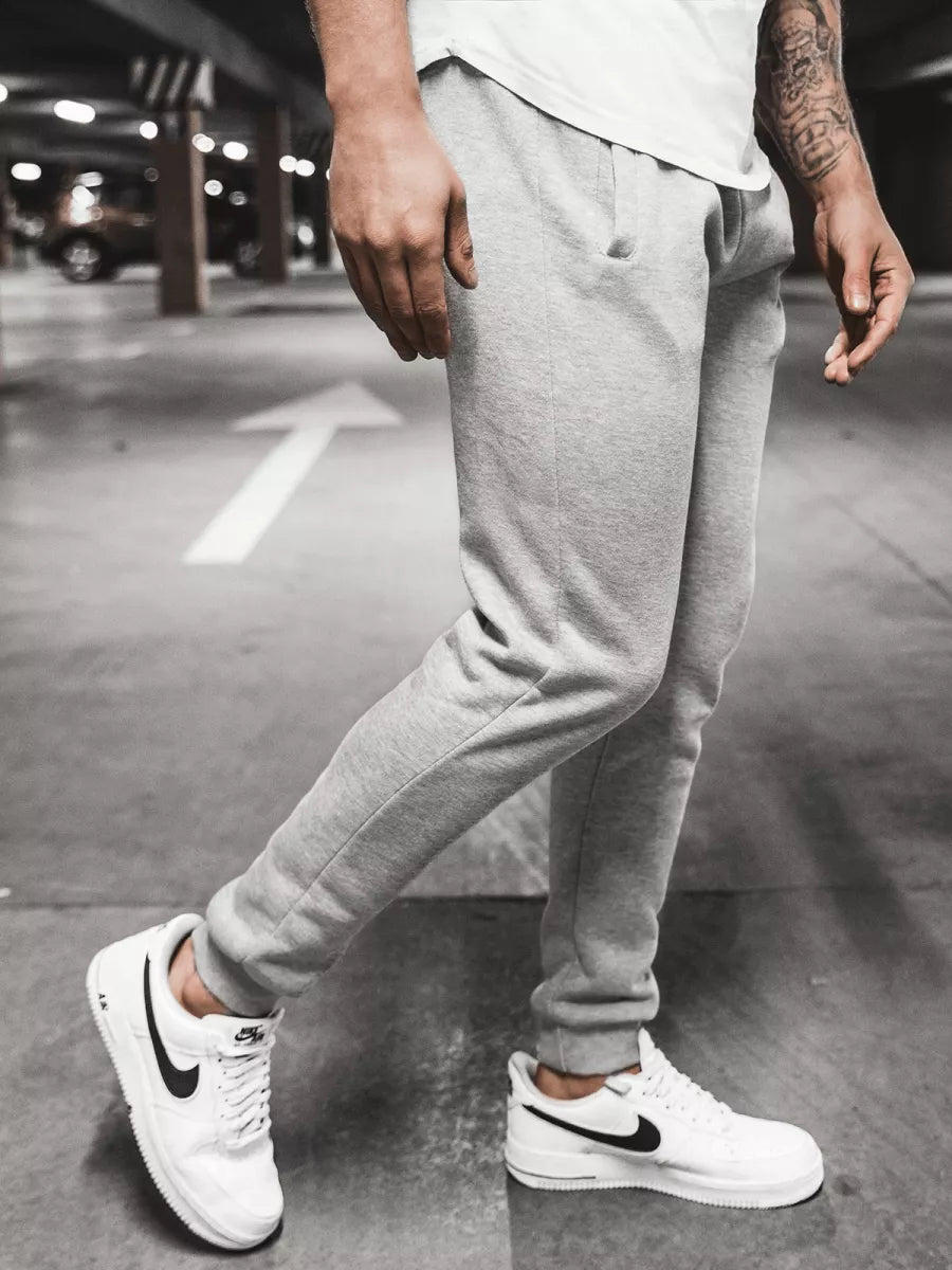 Vyriškos šviesiai pilkos laisvalaikio kelnės Sergo