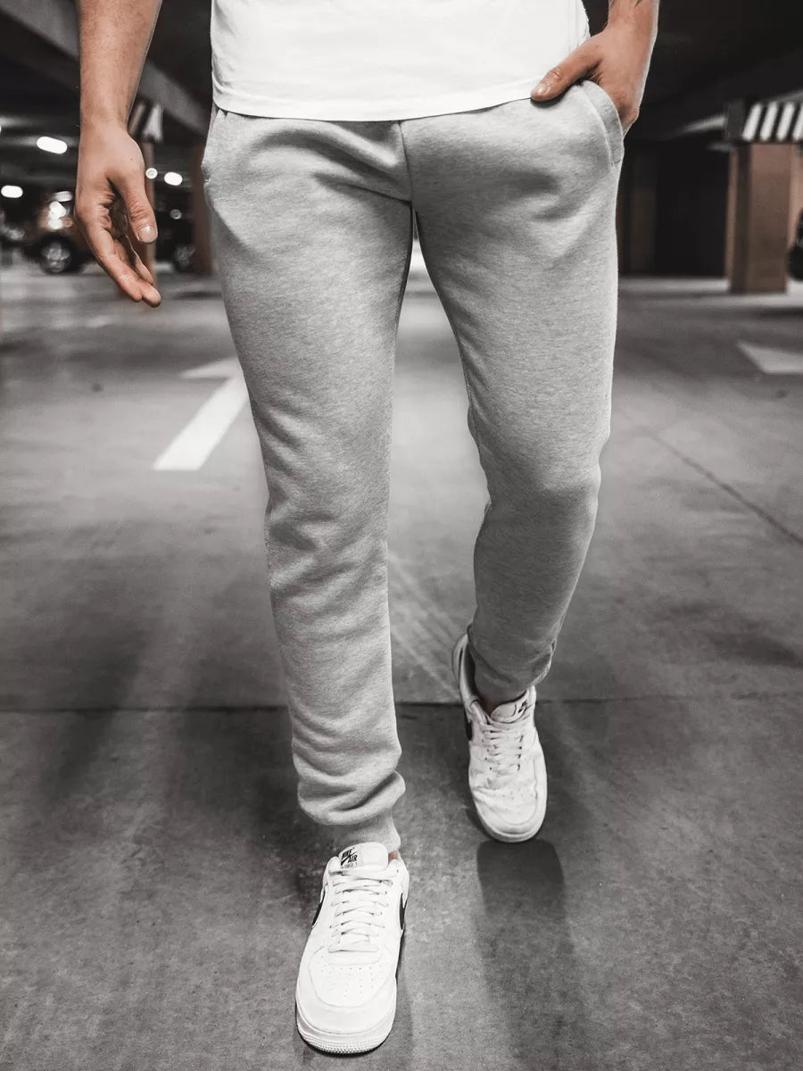 Vyriškos šviesiai pilkos laisvalaikio kelnės Sergo