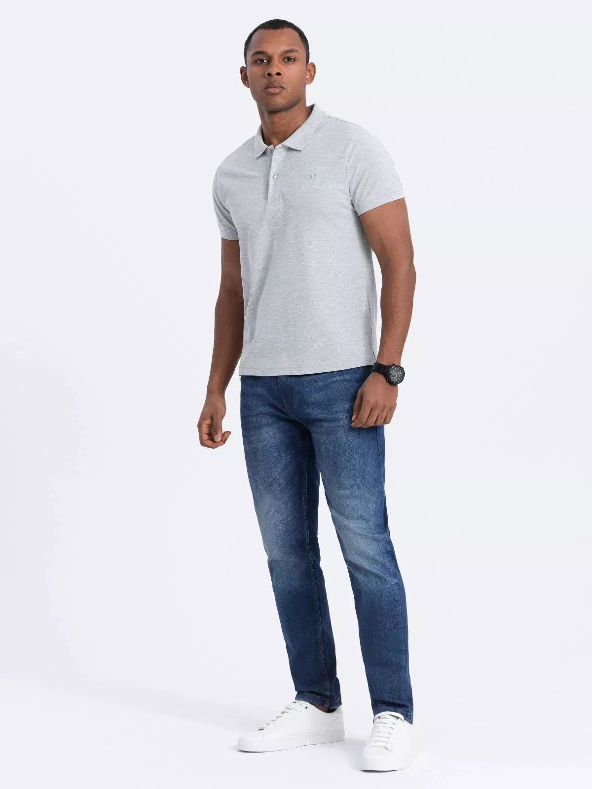 Vyriški šviesiai pilki polo marškinėliai Cristan