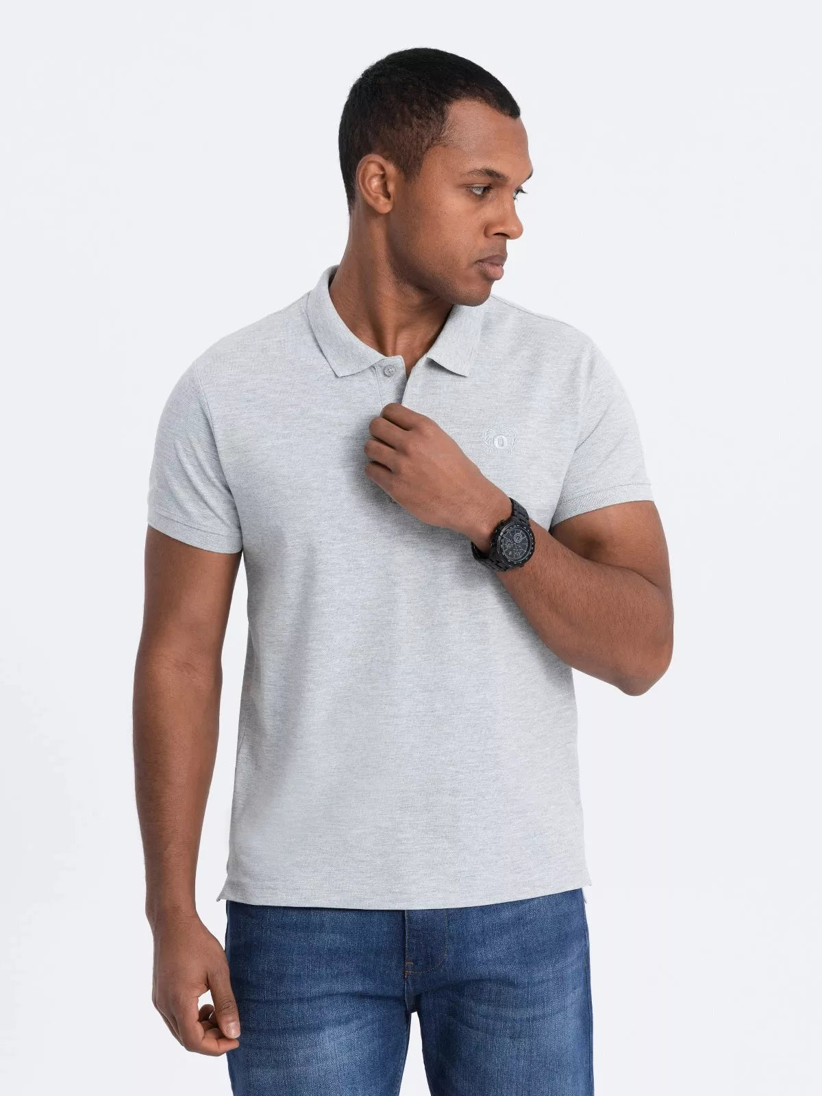 Vyriški šviesiai pilki polo marškinėliai Cristan