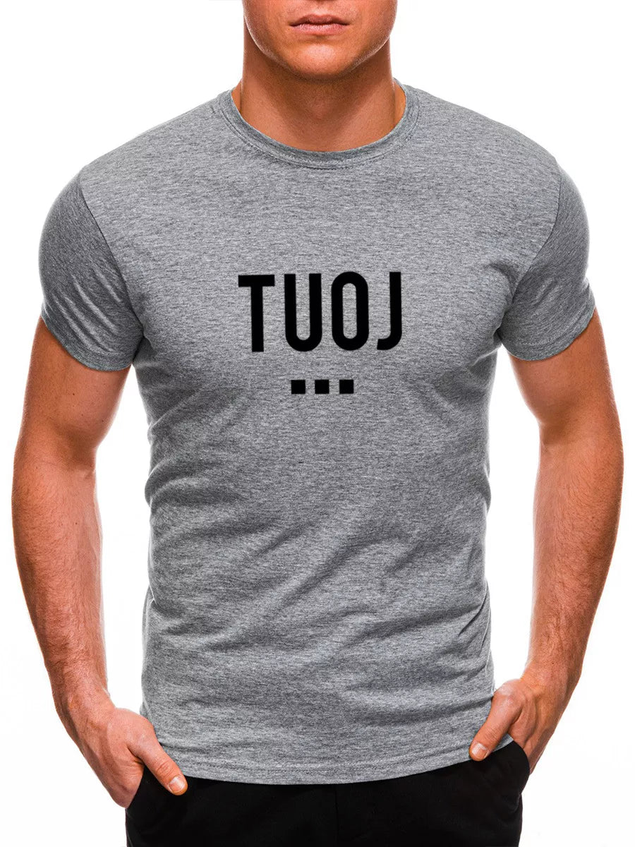 Vyriški šviesiai pilki marškinėliai TUOJ (juodas)