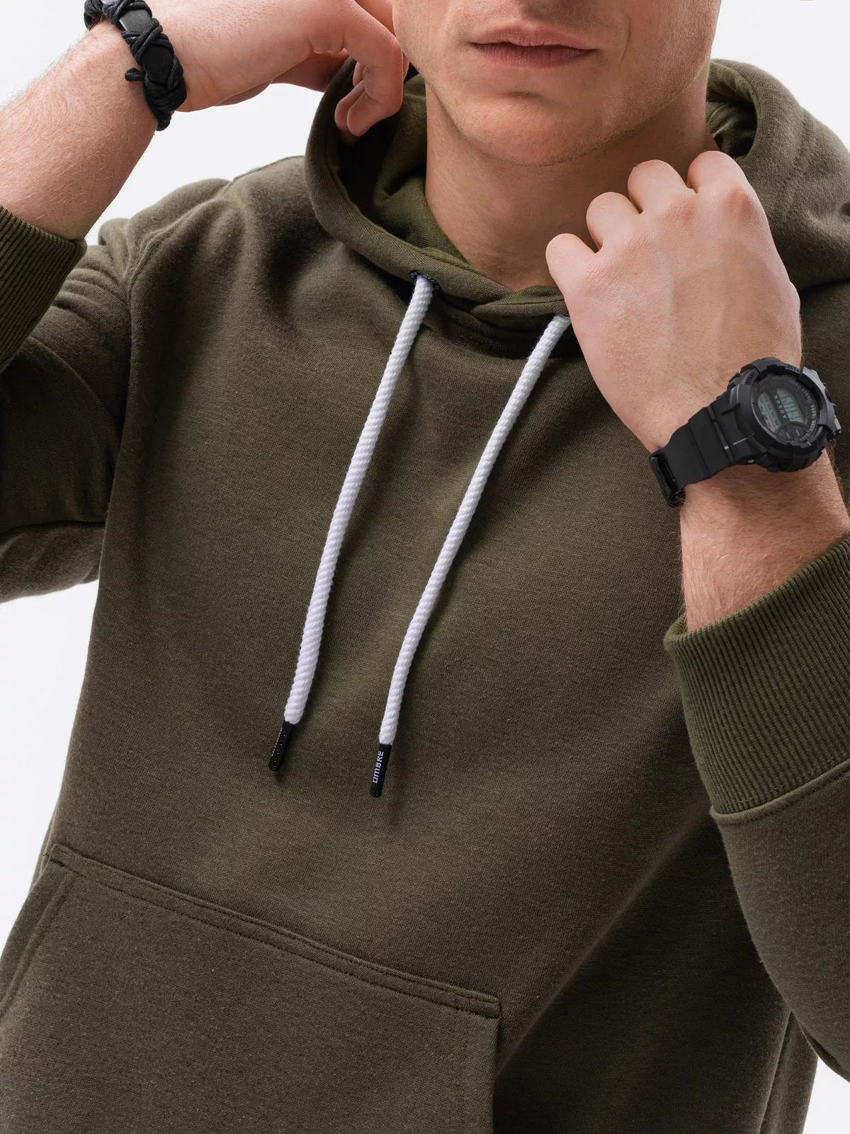 Vyriškas chaki spalvos džemperis su gobtuvu Luna