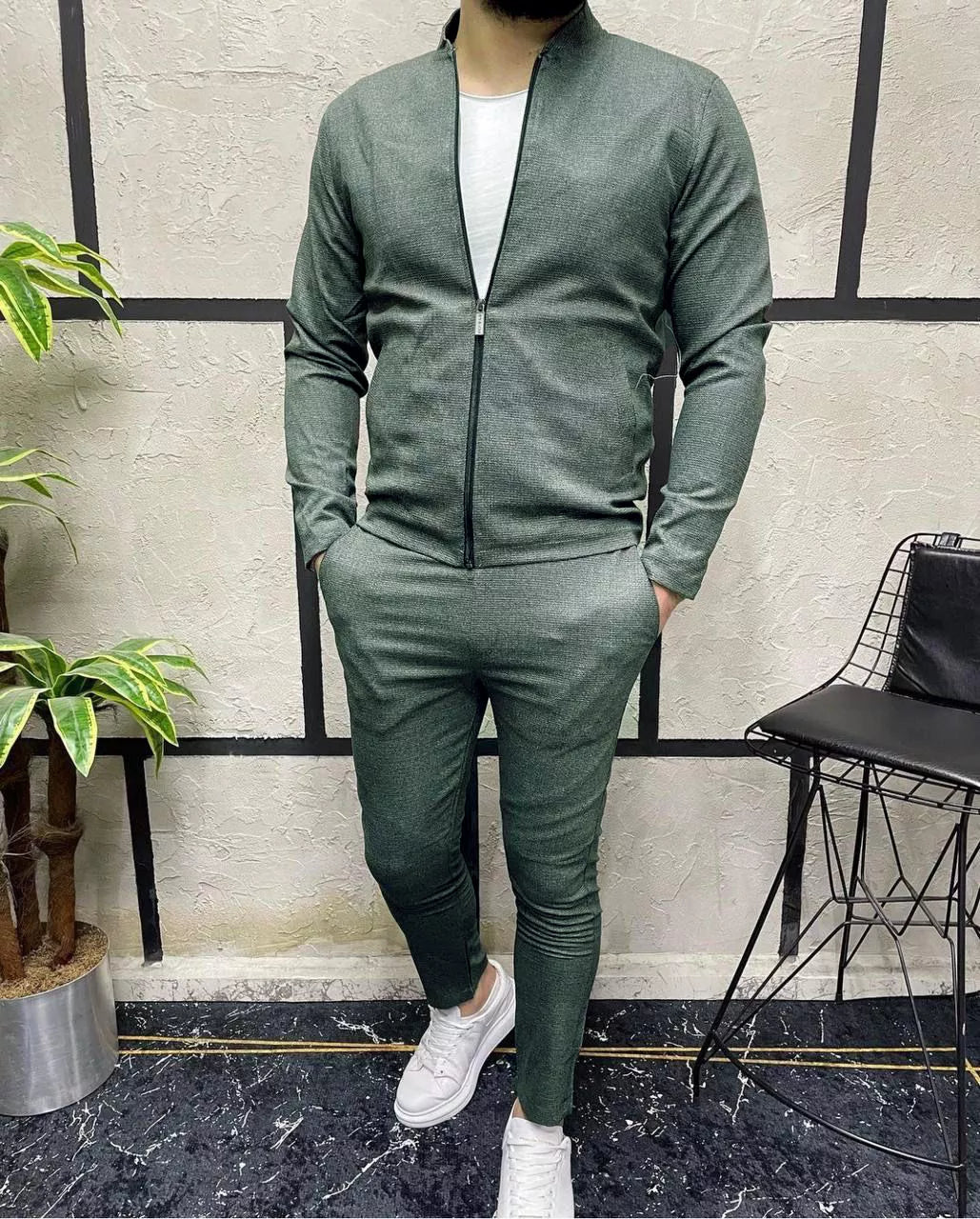 Vyriškas chaki plono audinio komplektas Hani