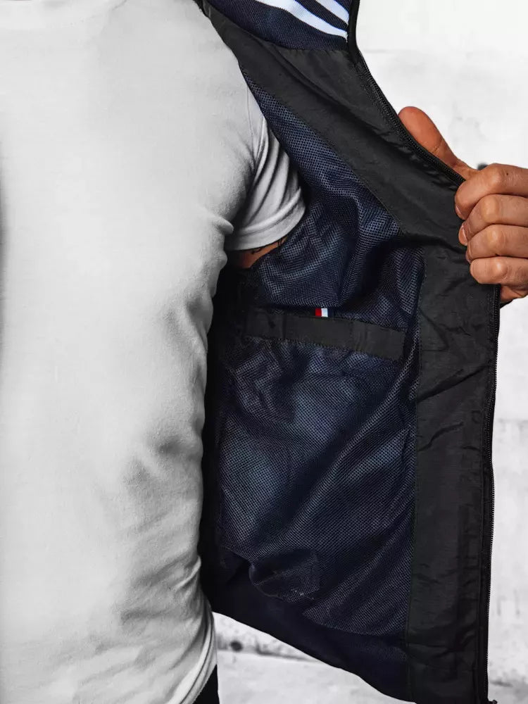 Vyriška juoda striukė su gobtuvu Nemor