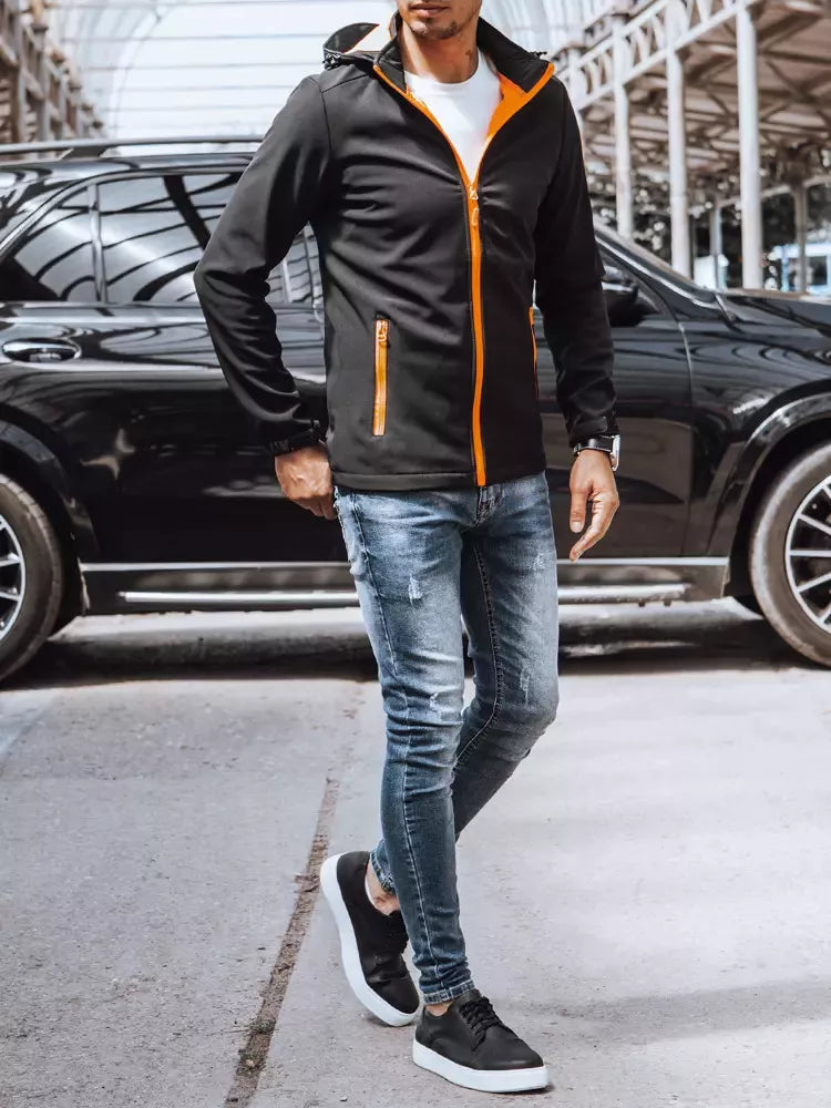 Vyriška juoda striukė su oranžinėmis detalėmis Arot