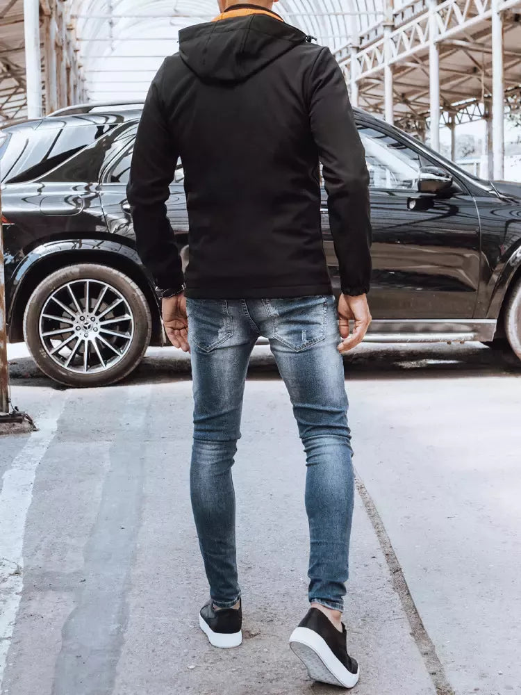 Vyriška juoda striukė su oranžinėmis detalėmis Arot