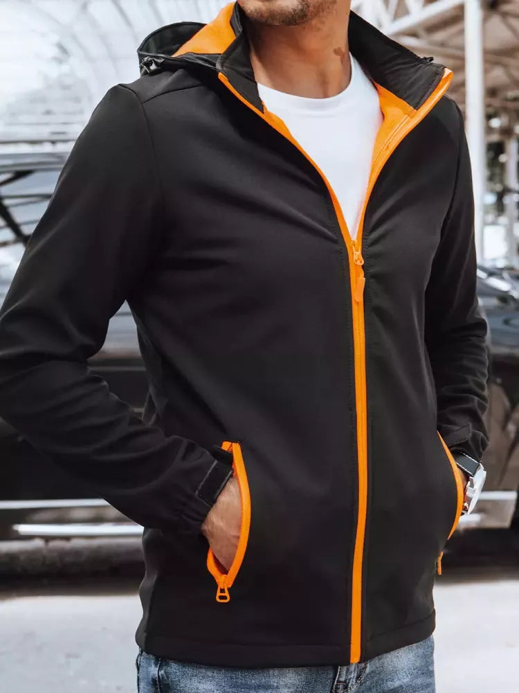 Vyriška juoda striukė su oranžinėmis detalėmis Arot