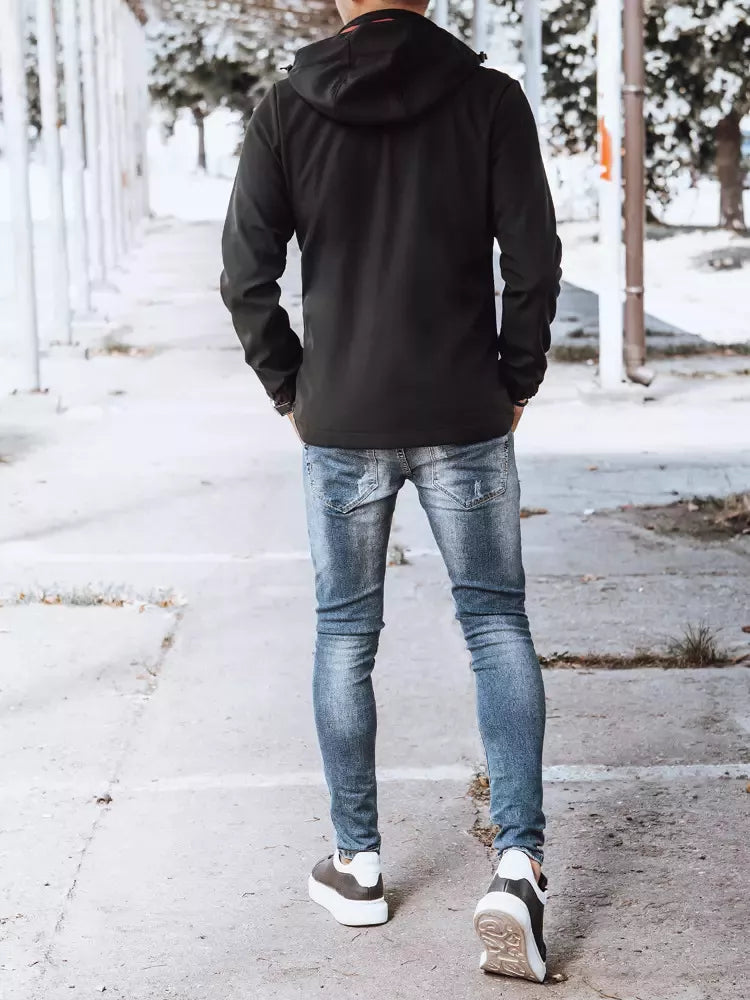 Vyriška juoda striukė su raudonomis detalėmis Arot