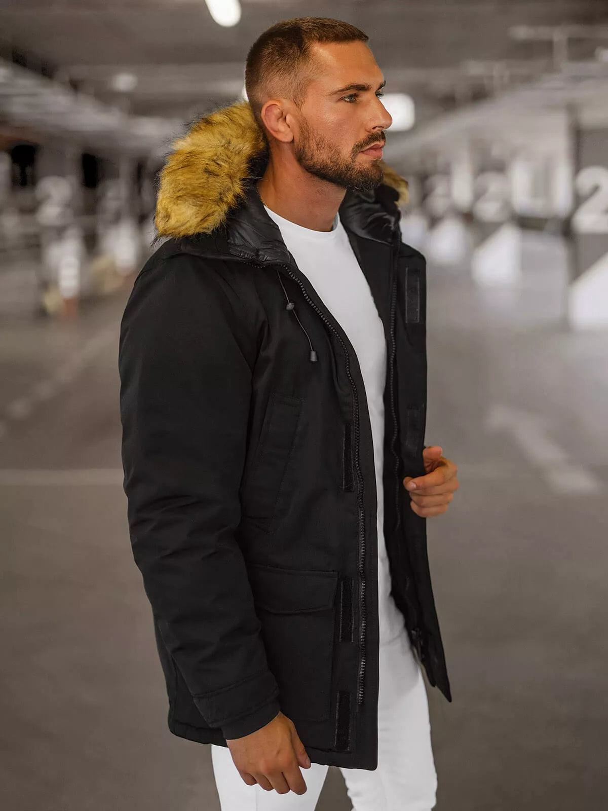 Juoda vyriška žieminė striukė Anton