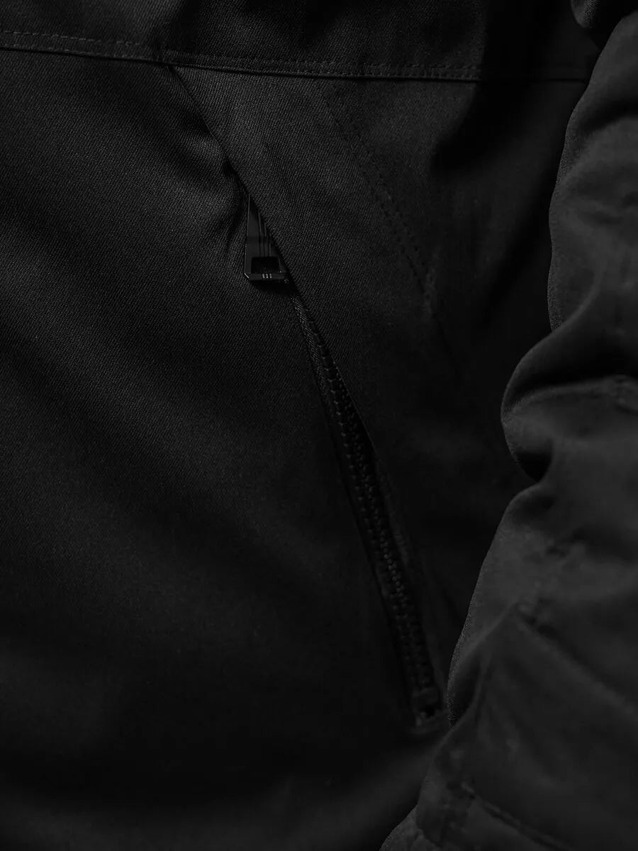 Vyriška juoda žieminė striukė su kailiu Eget