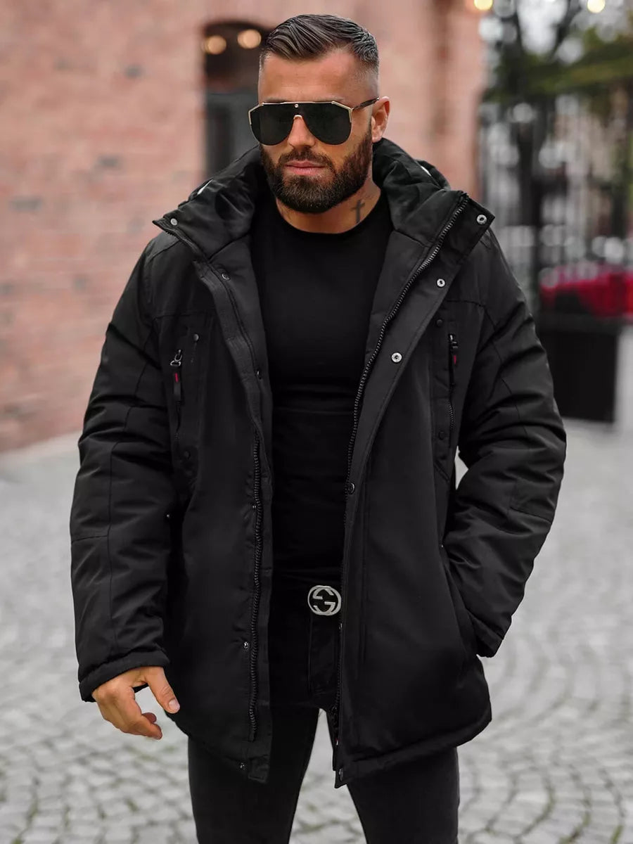 Vyriška juodos spalvos žieminė striukė Mason