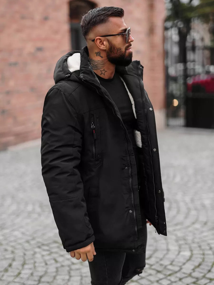 Vyriška juodos spalvos žieminė striukė Mason