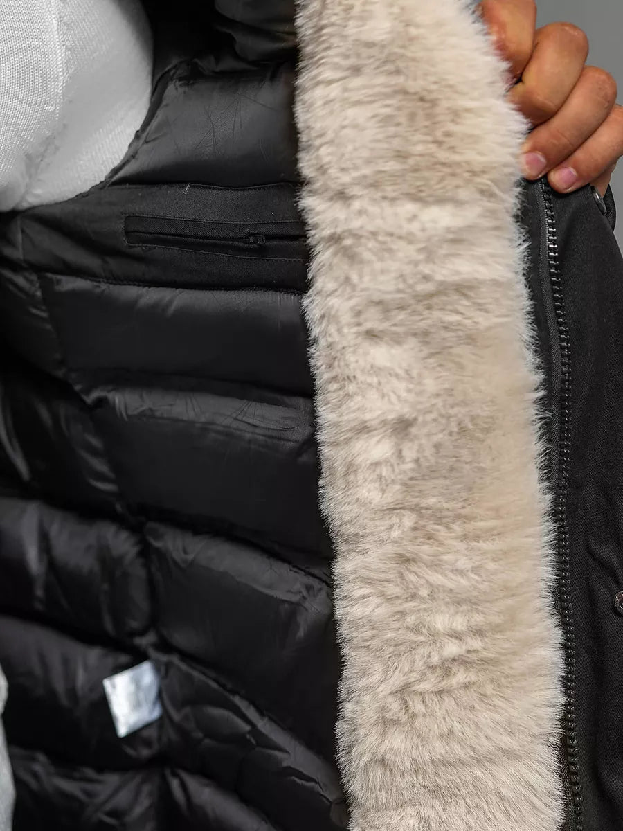 Vyriška juoda žieminė striukė Optin