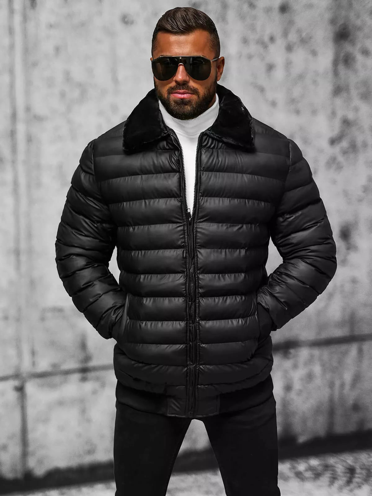 Vyriška juoda žieminė striukė Star