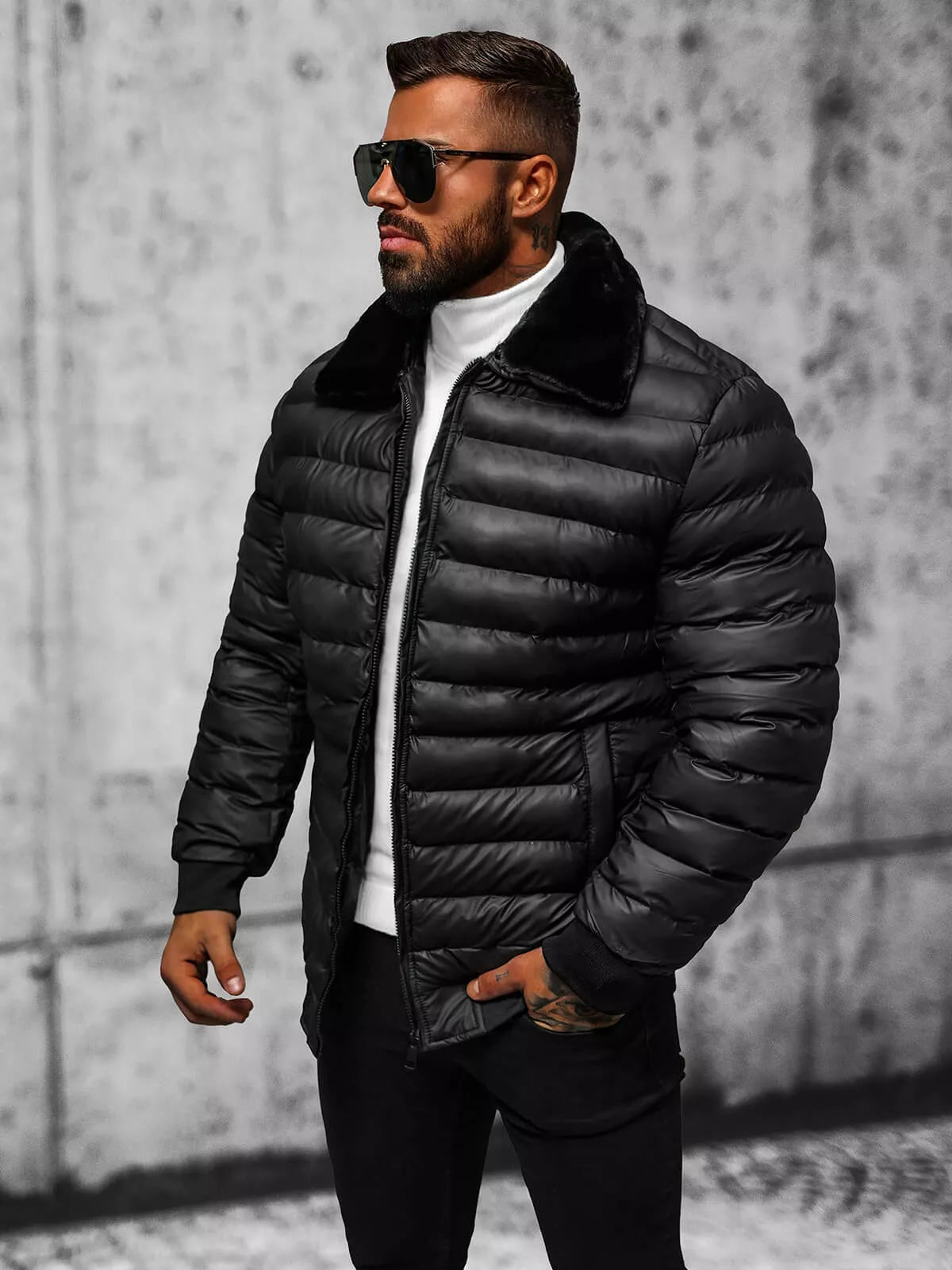 Vyriška juoda žieminė striukė Star