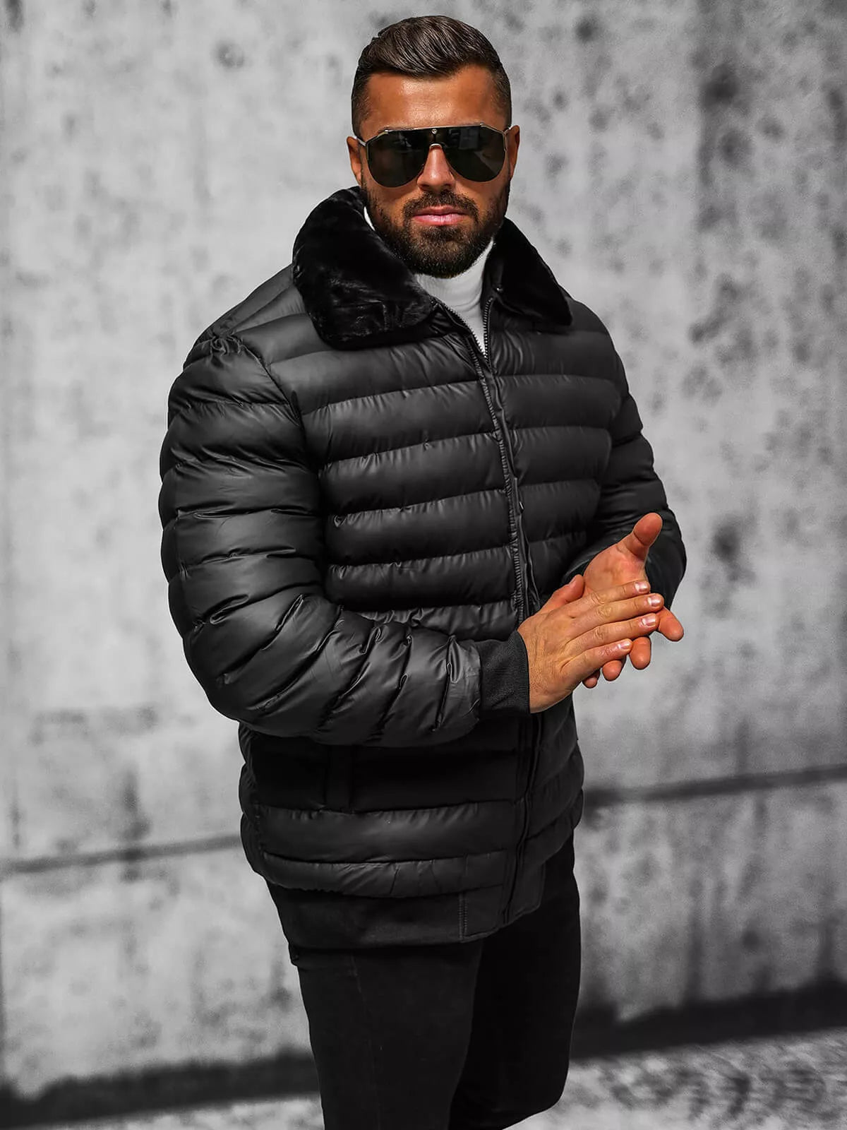 Vyriška juoda žieminė striukė Star