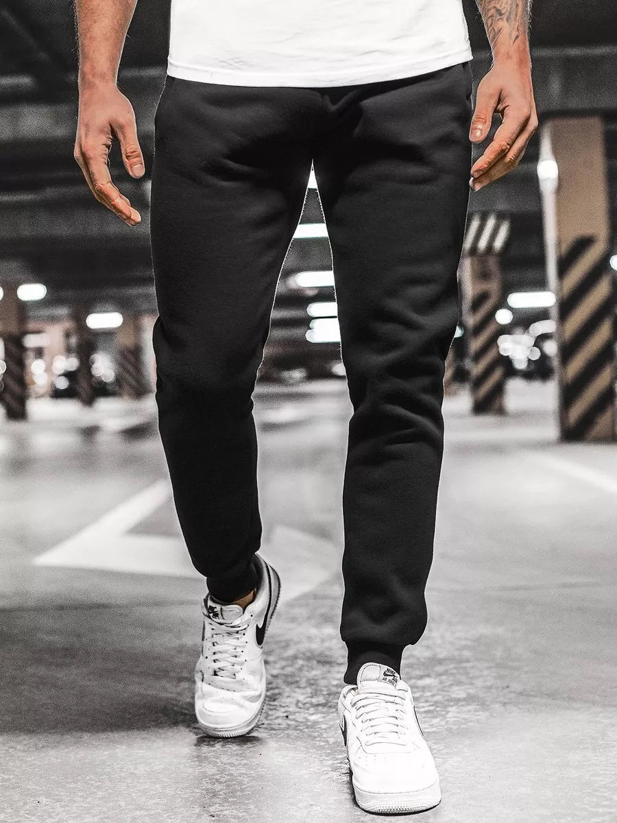 Vyriškos juodos laisvalaikio kelnės Resol