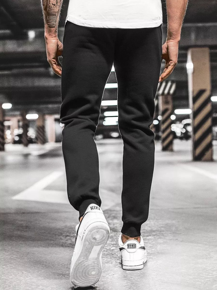 Vyriškos juodos laisvalaikio kelnės Resol