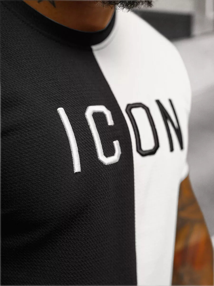Vyriški juodai-balti marškinėliai Icon