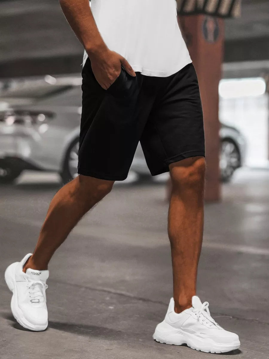 Juodi vyriški sportiniai šortai Saravi