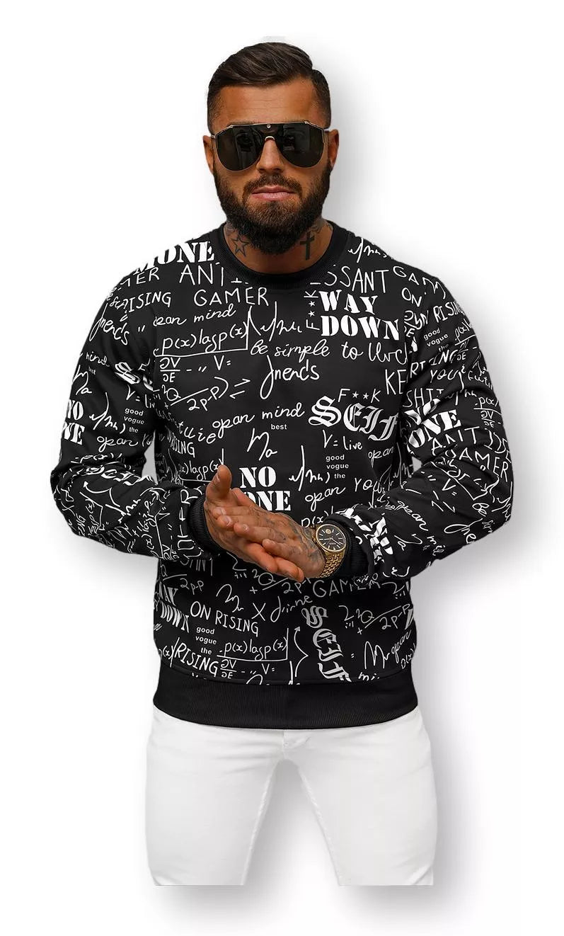 Vyriškas juodas džemperis su spauda Gamer