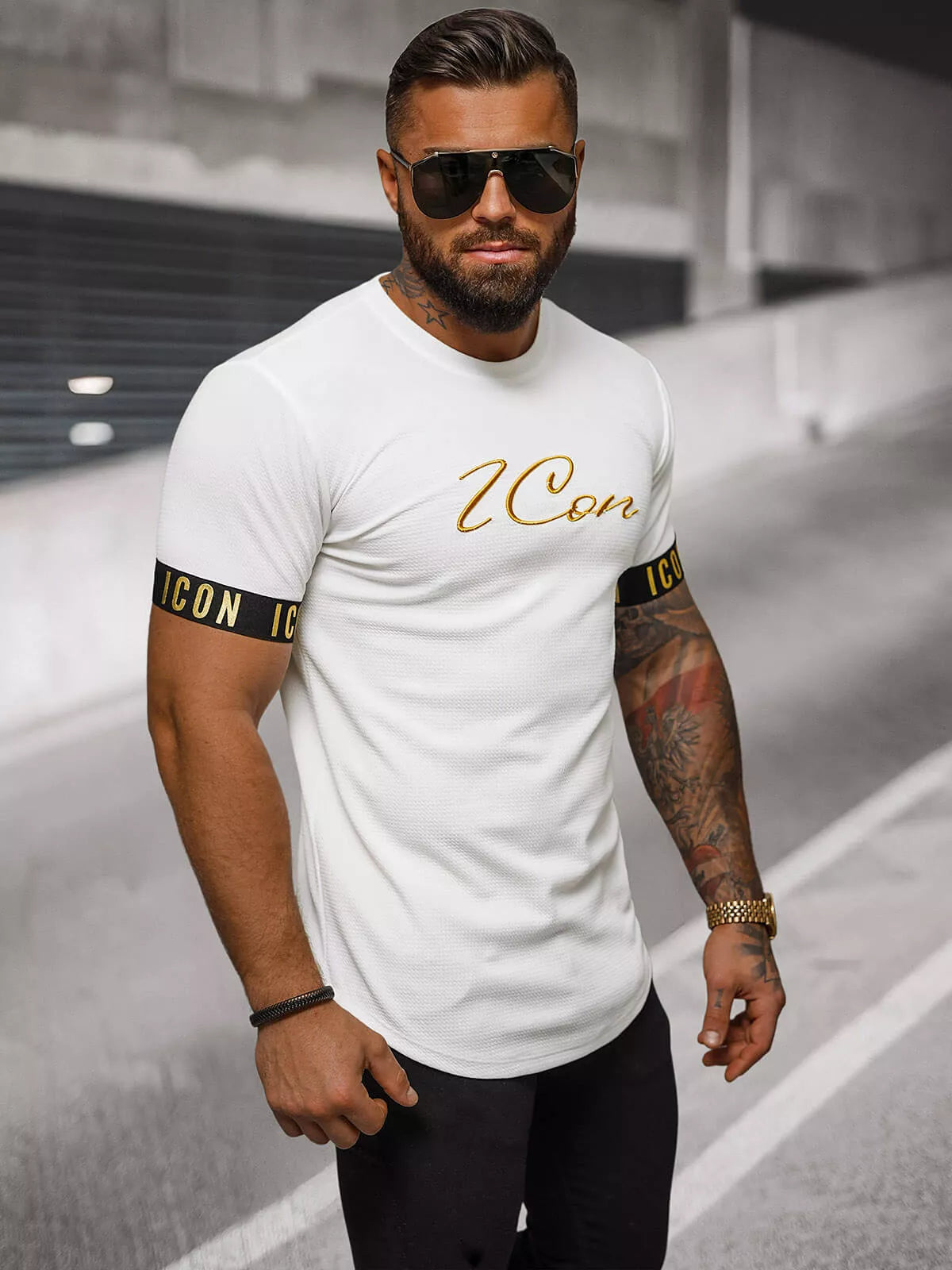Balti vyriški marškinėliai Icon