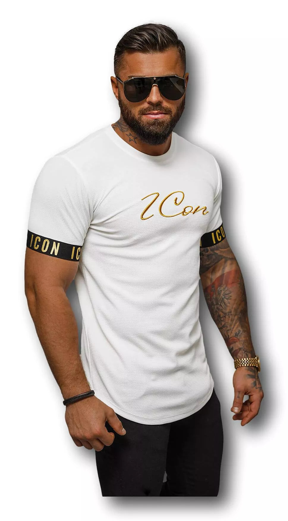 Balti vyriški marškinėliai Icon