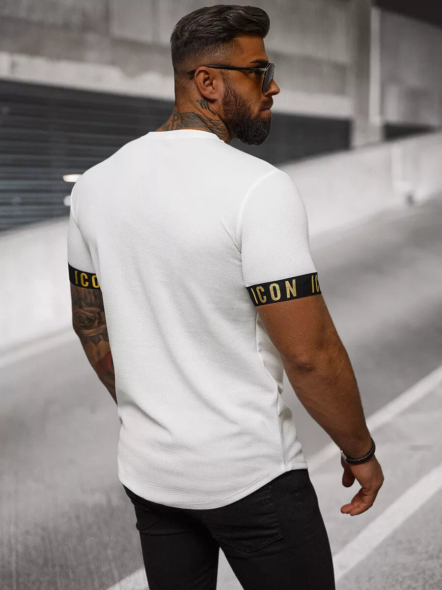 Balti vyriški marškinėliai Icon