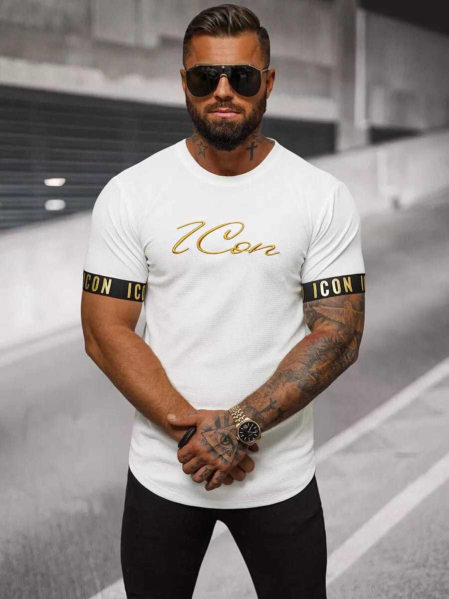 Balti vyriški marškinėliai Icon