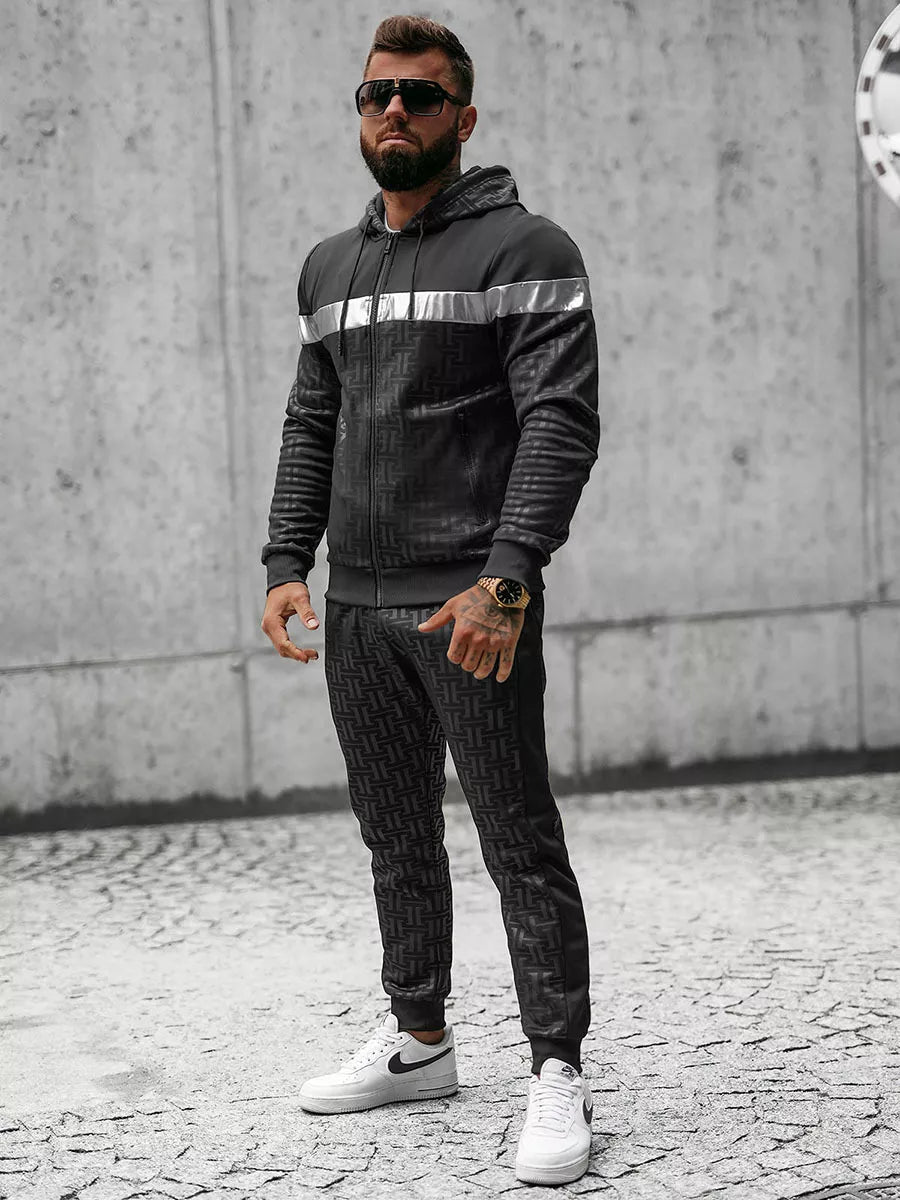 Juodas vyriškas komplektas su gobtuvu Elers