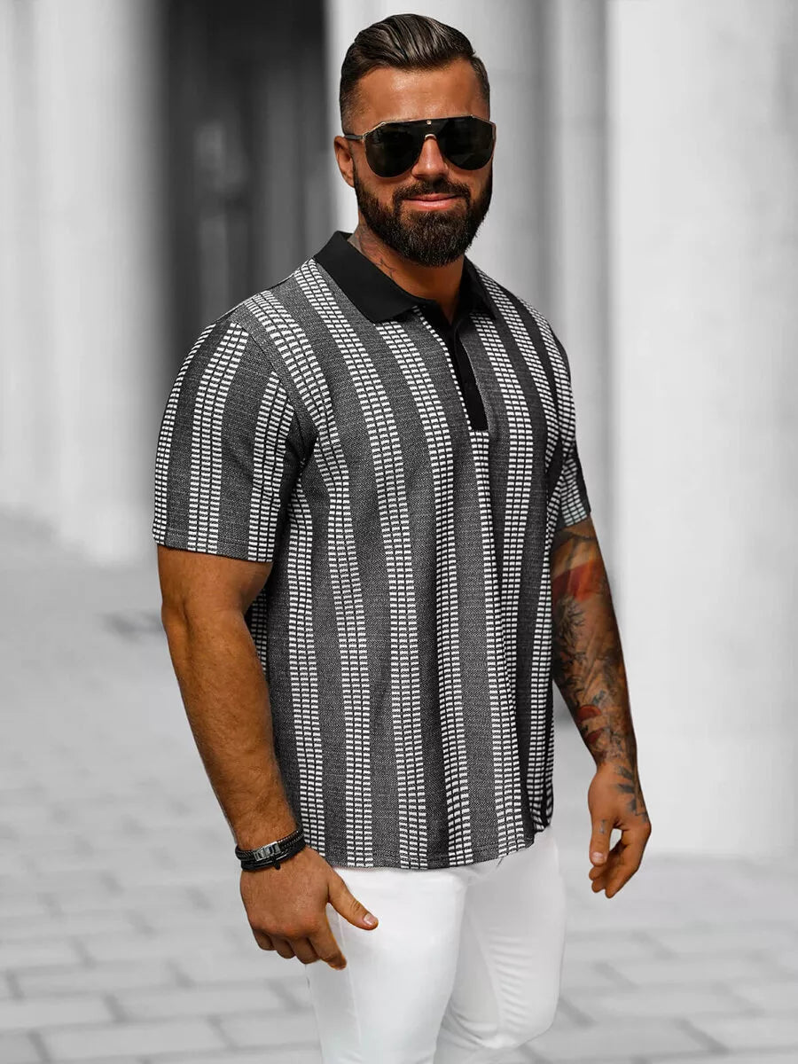 Vyriškis juodi polo marškinėliai Fit