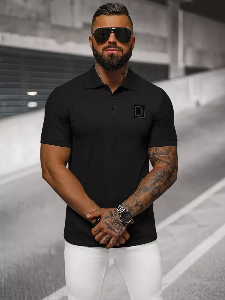 Vyriški juodi polo marškinėliai Tirol