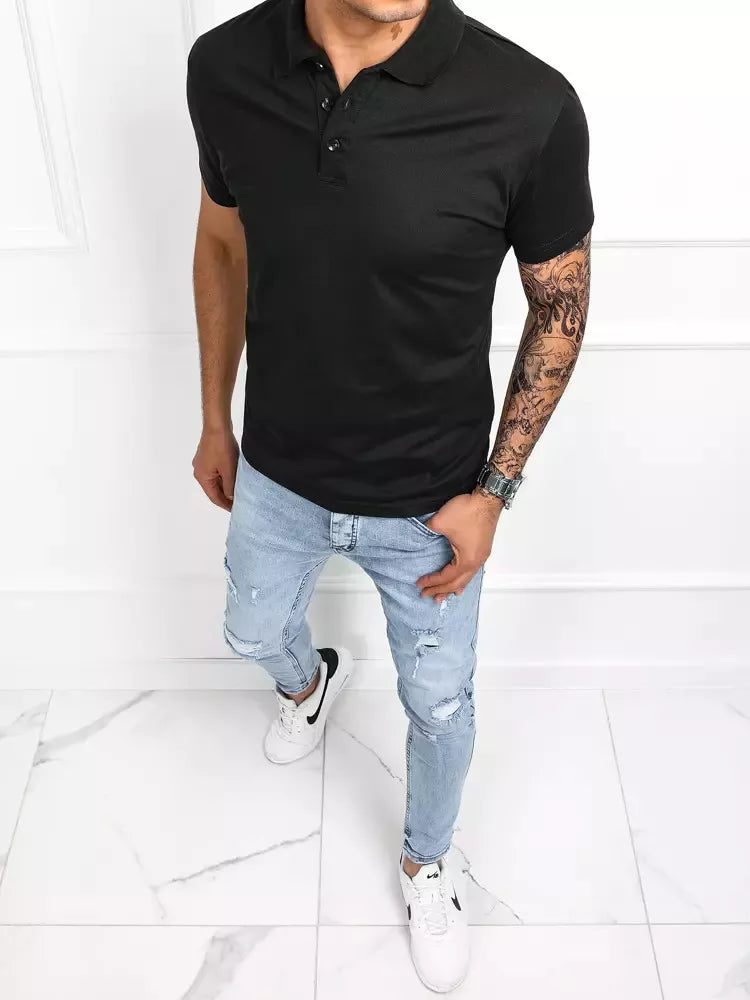 Vyriški juodi polo marškinėliai Palom