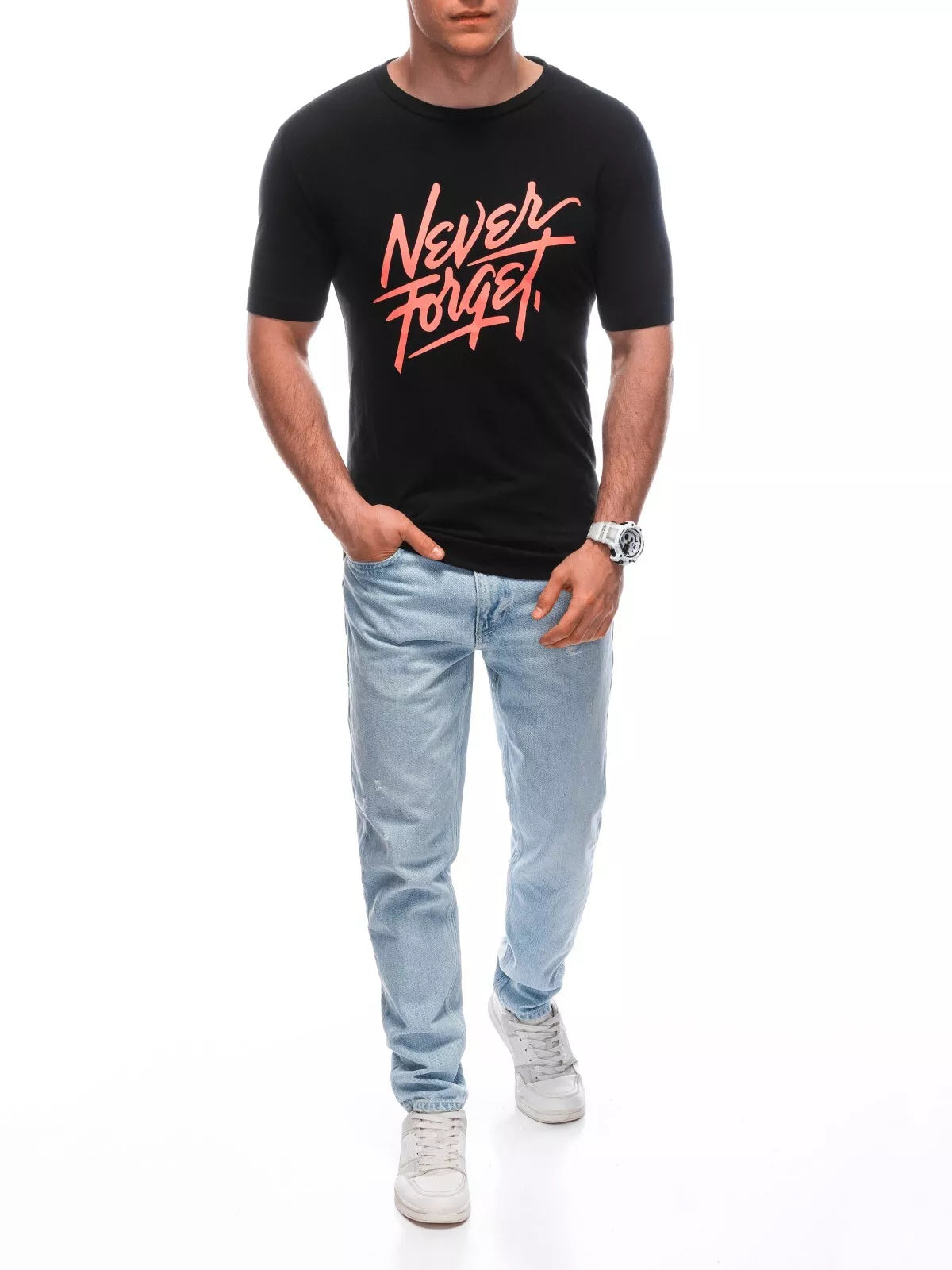 Vyriški juodi marškinėliai Forget