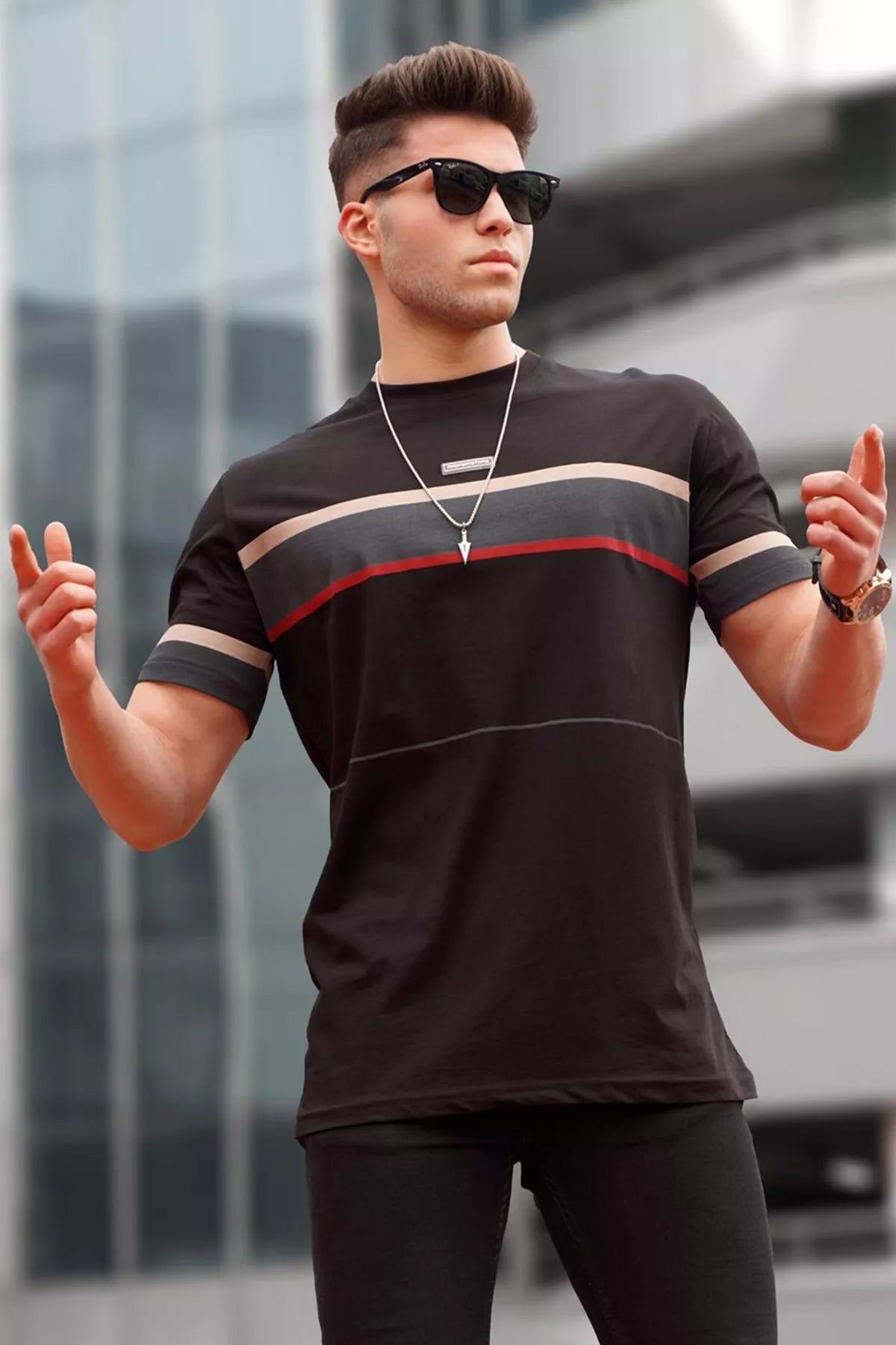 Vyriški juodi marškinėliai Geoffrey