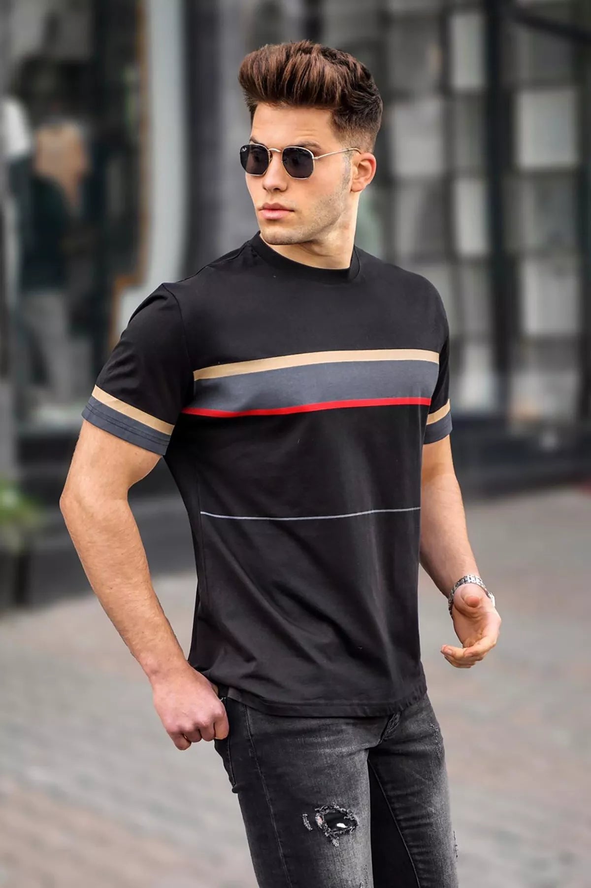 Vyriški juodi marškinėliai Geoffrey