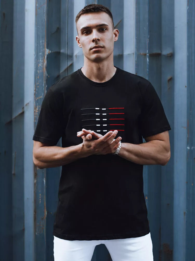 Vyriški juodi marškinėliai Lines