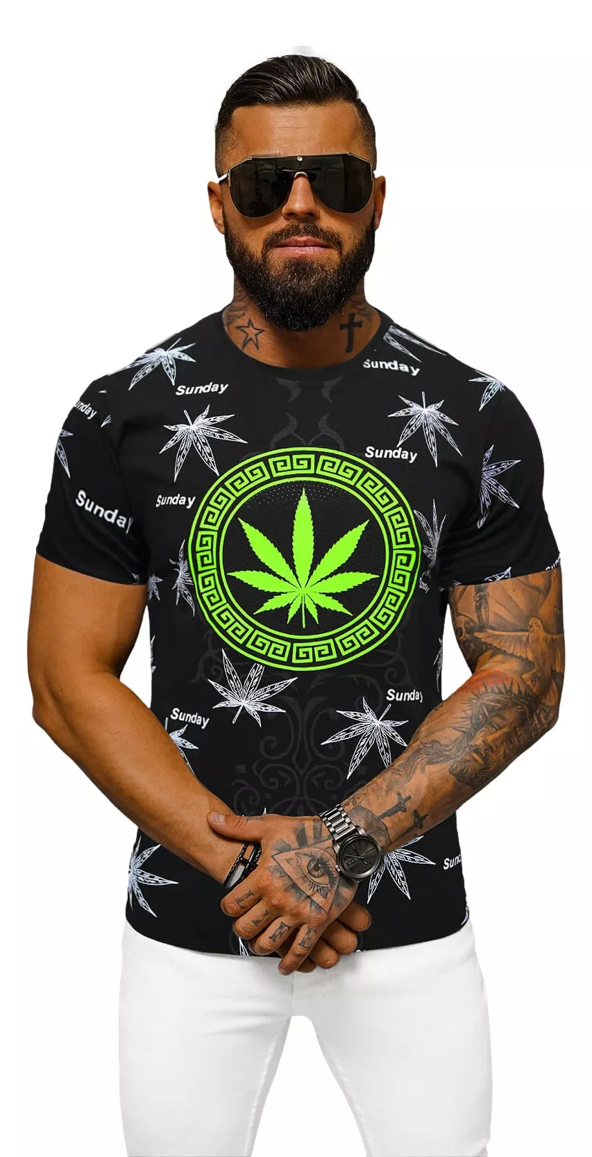 Vyriški juodi marškinėliai Sunday