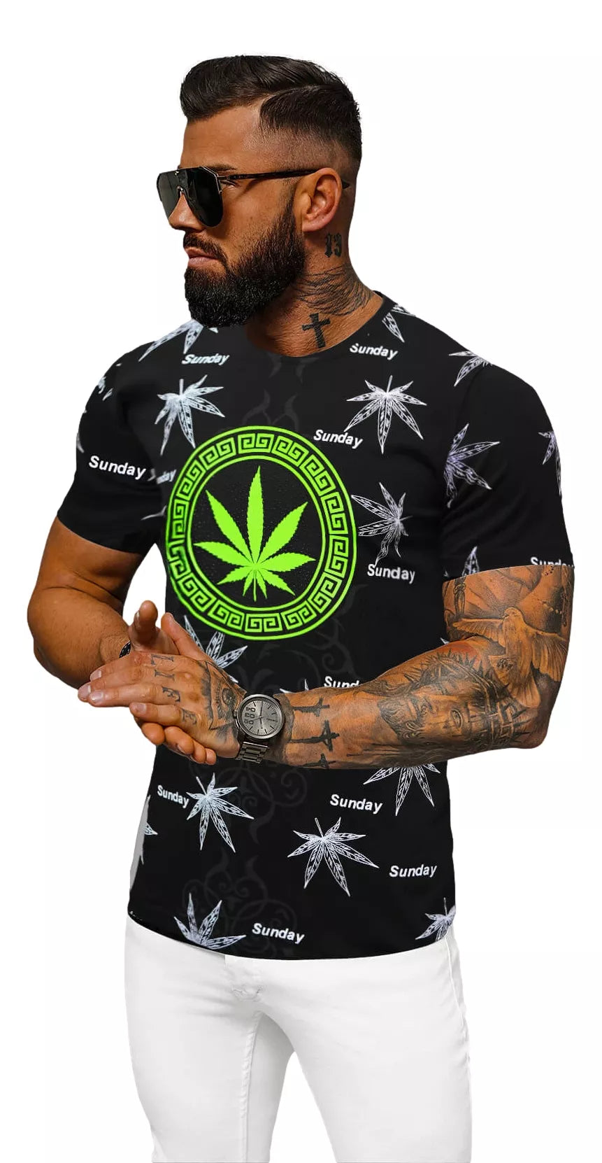 Vyriški juodi marškinėliai Sunday