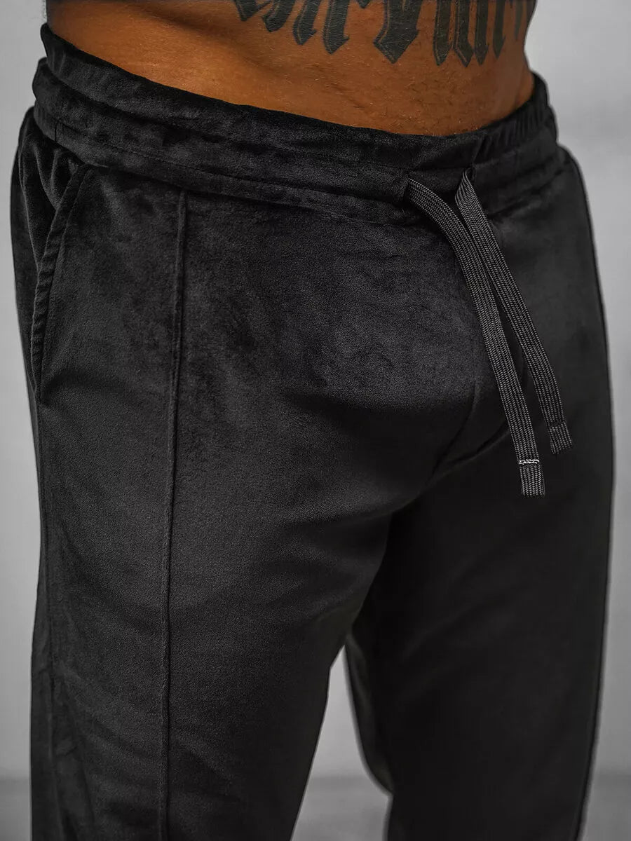 Vyriškas juodas veliūrinis komplektas Sinor