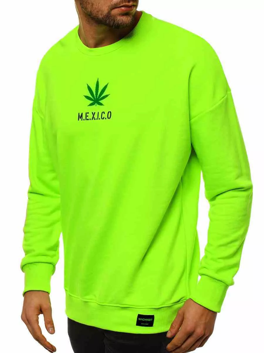 Vyriškas neoninis-žalias stilingas džemperis Mexico