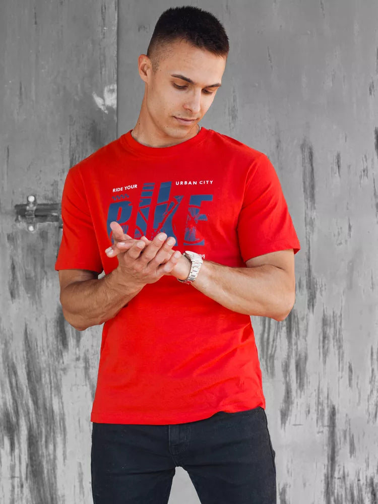 Vyriški oranžiniai marškinėliai Bike